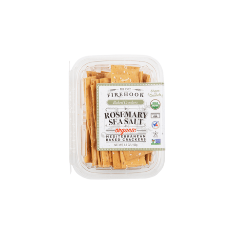 Firehook Organic Rosemary Sea Salt Baked Crackers, 5.5 oz [Pack of 8]