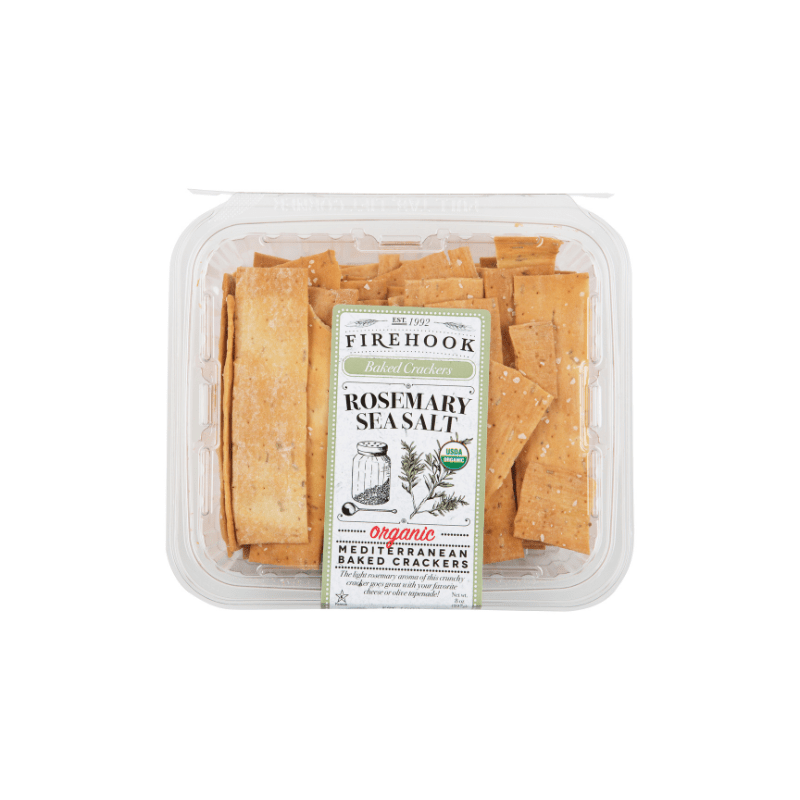 Firehook Organic Rosemary Sea Salt Baked Crackers, 8 oz Pack of 12]