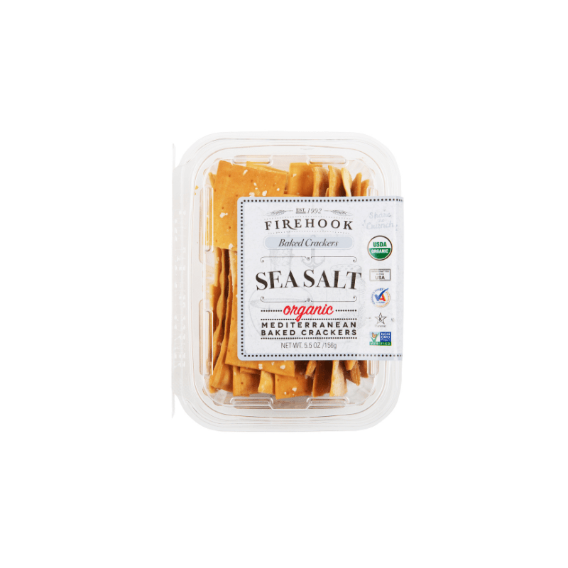 Firehook Organic Sea Salt Baked Crackers, 5.5 oz [pack of 12]