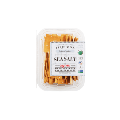 Firehook Organic Sea Salt Baked Crackers, 5.5 oz [pack of 12]