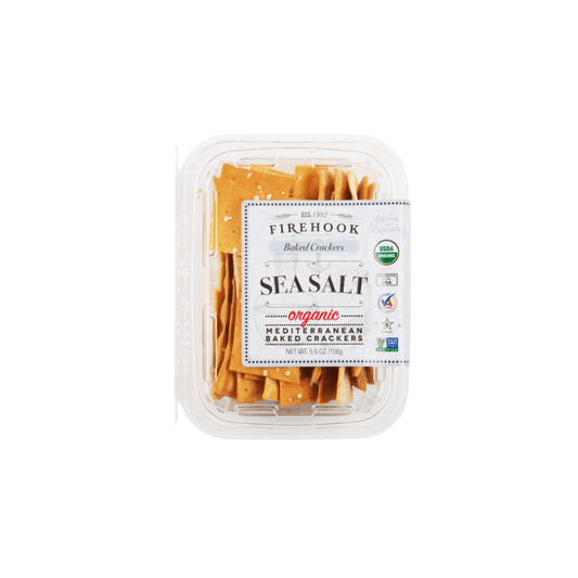 Firehook Organic Sea Salt Baked Crackers, 5.5 oz [pack of 12]