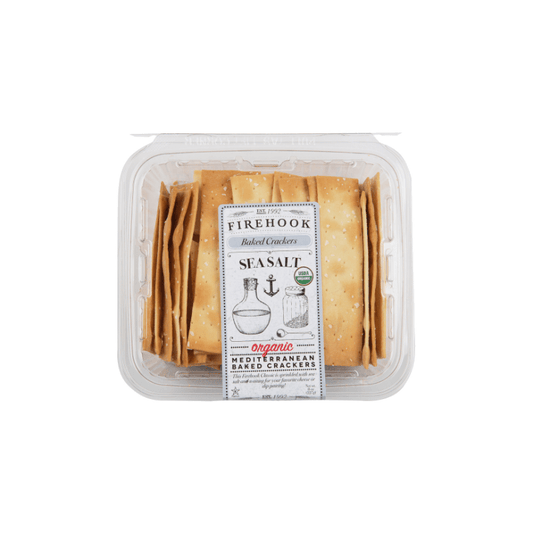 Firehook Organic Sea Salt Baked Crackers, 8 oz [Pack of 12]