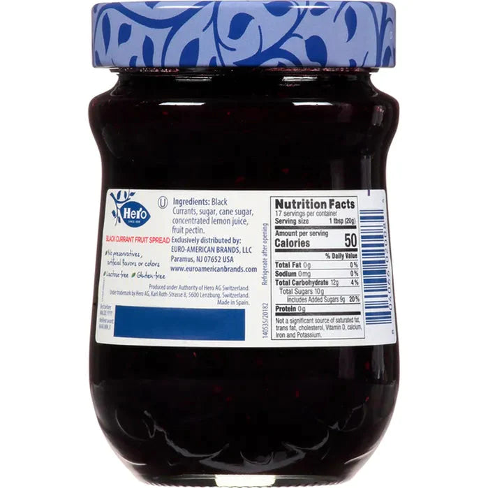Hero Black Currant Fruit Spread, 12 oz Pantry Hero 