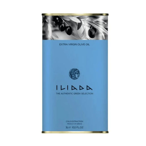 Iliada EVOO Blue Tin 101.4oz - 3 Liters [Pack of 4]