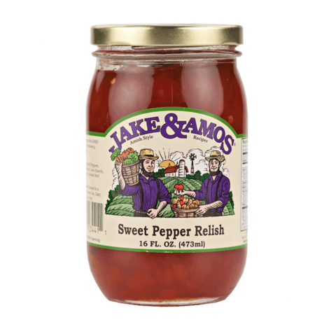 Jake & Amos Sweet Pepper Relish, 16 oz [Pack of 12]