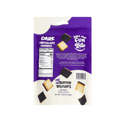 Just The Fun Bite Dark Chocolate Covered Butter Cookies, 3.53 oz Sweets & Snacks Just The Fun Part 