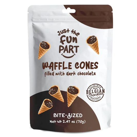 Just The Fun Part Mini Waffle Cones with Dark Chocolate, 2.47 oz Sweets & Snacks Just The Fun Part 