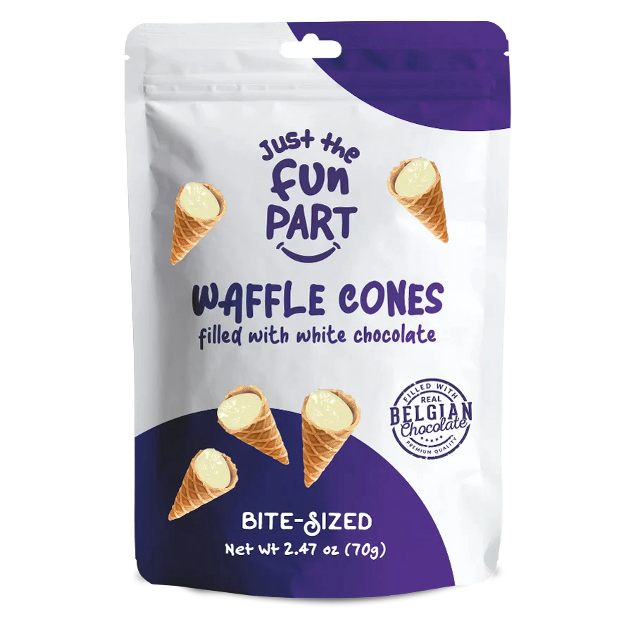 Just The Fun Part Mini Waffle Cones with White Chocolate, 2.47 oz Sweets & Snacks Just The Fun Part 