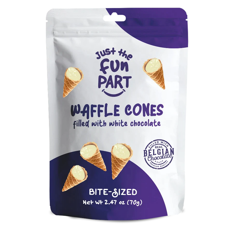 Just The Fun Part Mini Waffle Cones with White Chocolate, 2.47 oz Sweets & Snacks Just The Fun Part 