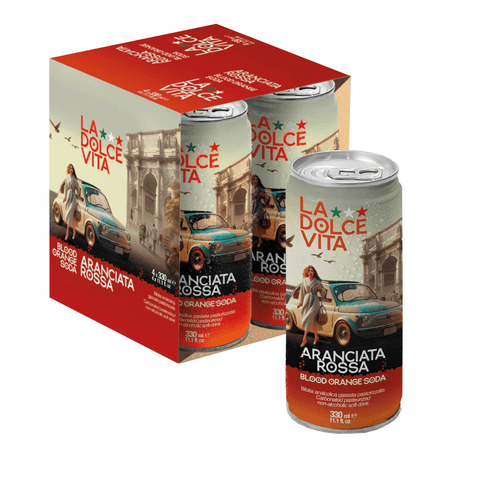 La Dolce Vita Blood Orange Soda, Pack of 4 [6 Pack per case]
