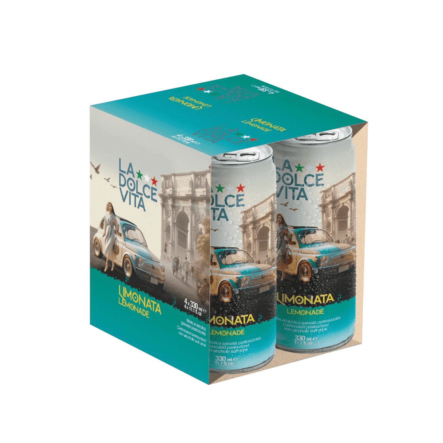 La Dolce Vita Lemon Soda, Pack of 4 [6 Pack per case]