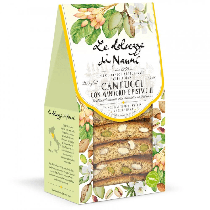 Le Dolcezze di Nanni Classic Biscotti with Almonds and Pistachios, 7.1 oz Supermarket Italy 