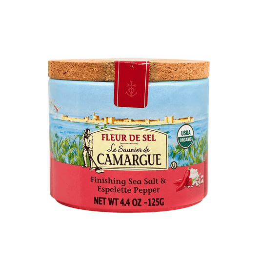 Le Saunier de Camargue Fleur De Sel Finishing Sea Salt & Espelette Pepper, 4.4 oz [Pack of 6]