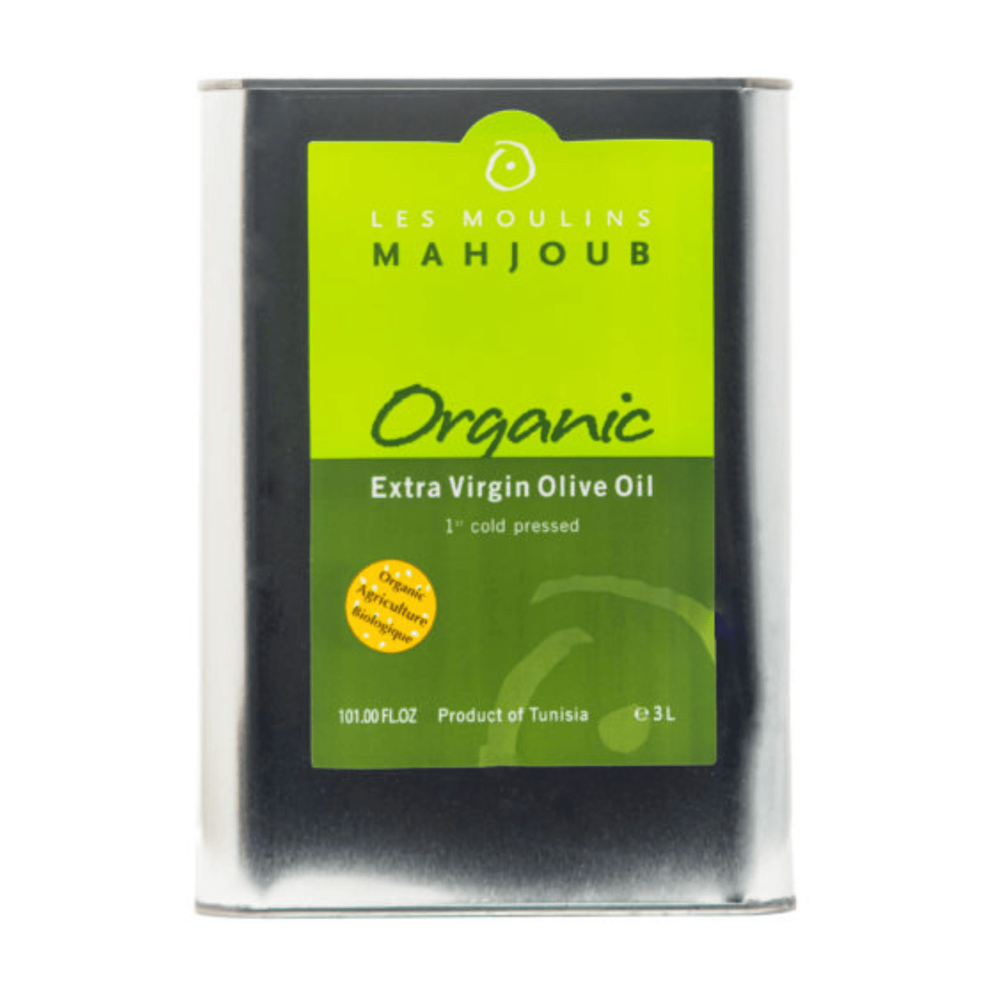 Les Moulins Mahjoub Organic Extra Virgin Olive Oil, 3 Liters [Pack of 4]