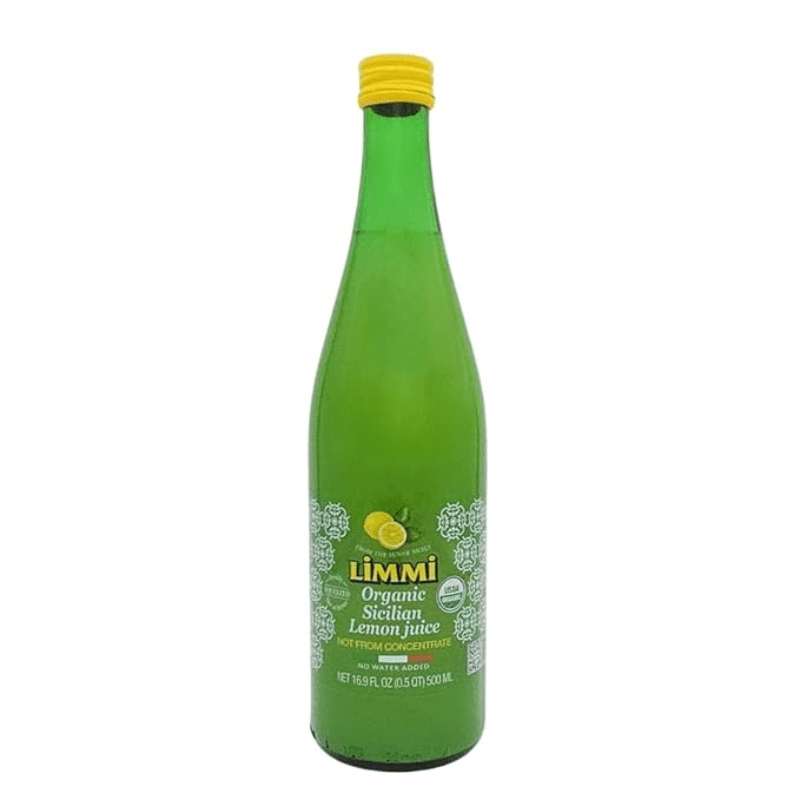 Limmi Organic Sicilian Lemon Juice Glass, 500mL [Pack of 12]