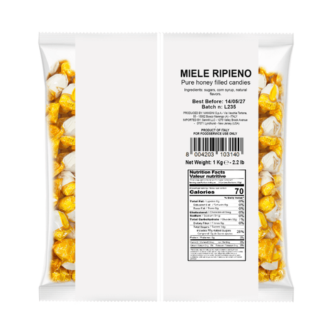 Mangini Honey Filled Hard Candy, 2.2 Lbs [Pack of 6]