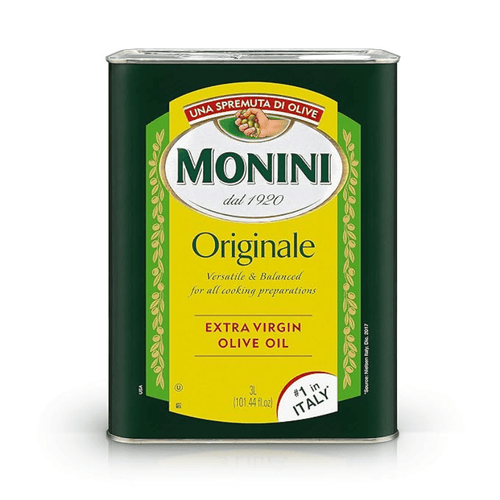 Monini Original Extra Virgin Olive Oil, 3 Liters [Pack of 4]