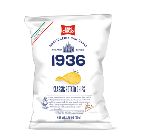 San Carlo Classic Italian Potato Chips, 1.76 oz | 50g [Pack of 20]