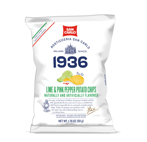 San Carlo Lime and Pink Pepper Potato Chips, 1.76 oz [Pack of 20]