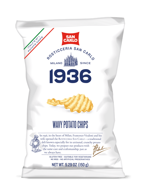 San Carlo Wavy Potato Chips, 5.29 oz (150g) [Pack of 16]