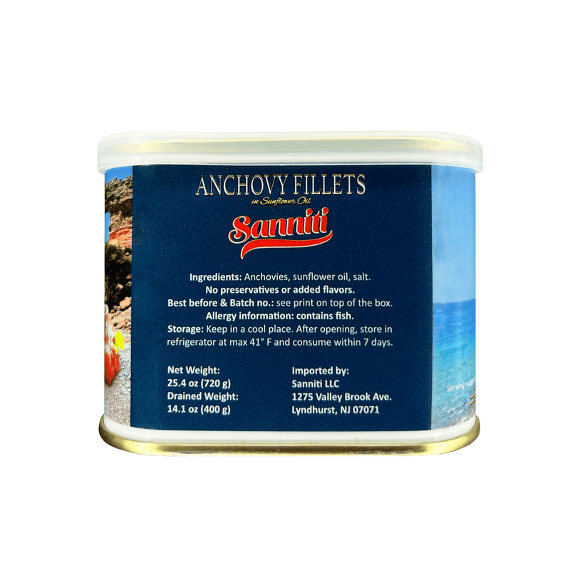 Sanniti Anchovy Fillets in Sunflower Oil, 25.4 oz Seafood Sanniti 