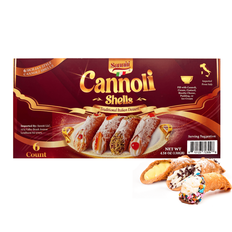 Sanniti Cannoli Shells, 6 Pieces [Pack of 12]