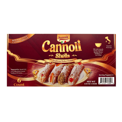 Sanniti Cannoli Shells, 6 Pieces [Pack of 12]
