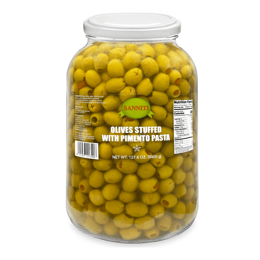 Sanniti Stuffed Manzanilla Olives, 1 Galon Olives & Capers Sanniti 
