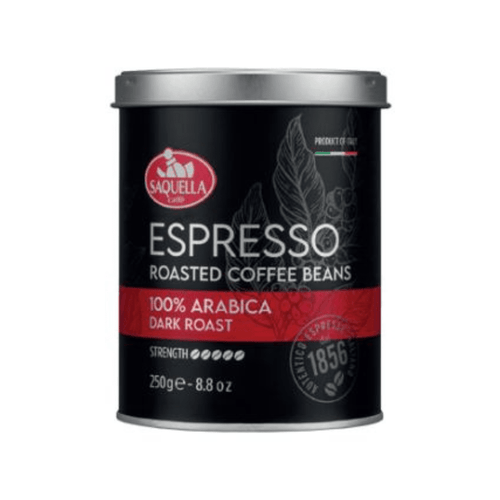 Saquella Espresso Roasted Coffee Beans 100% Arabica Dark Roast, 8.8 oz [Pack of 10]