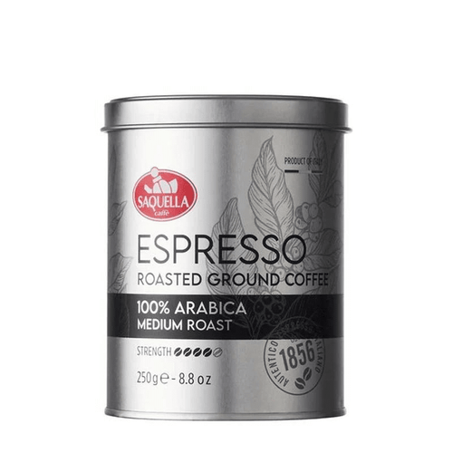 Saquella Ground Espresso coffee dark roast 100% Arabica, 8.8 oz [Pack of 10]