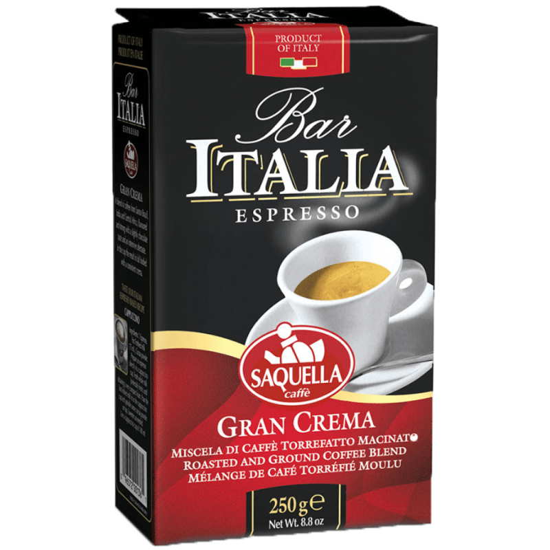 Saquella Ground Coffee Gran Crema Espresso, 8.8 oz [Pack of 12]