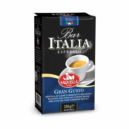 Saquella Ground Coffee Gran Gusto Espresso, 8.8 oz [Pack of 12]