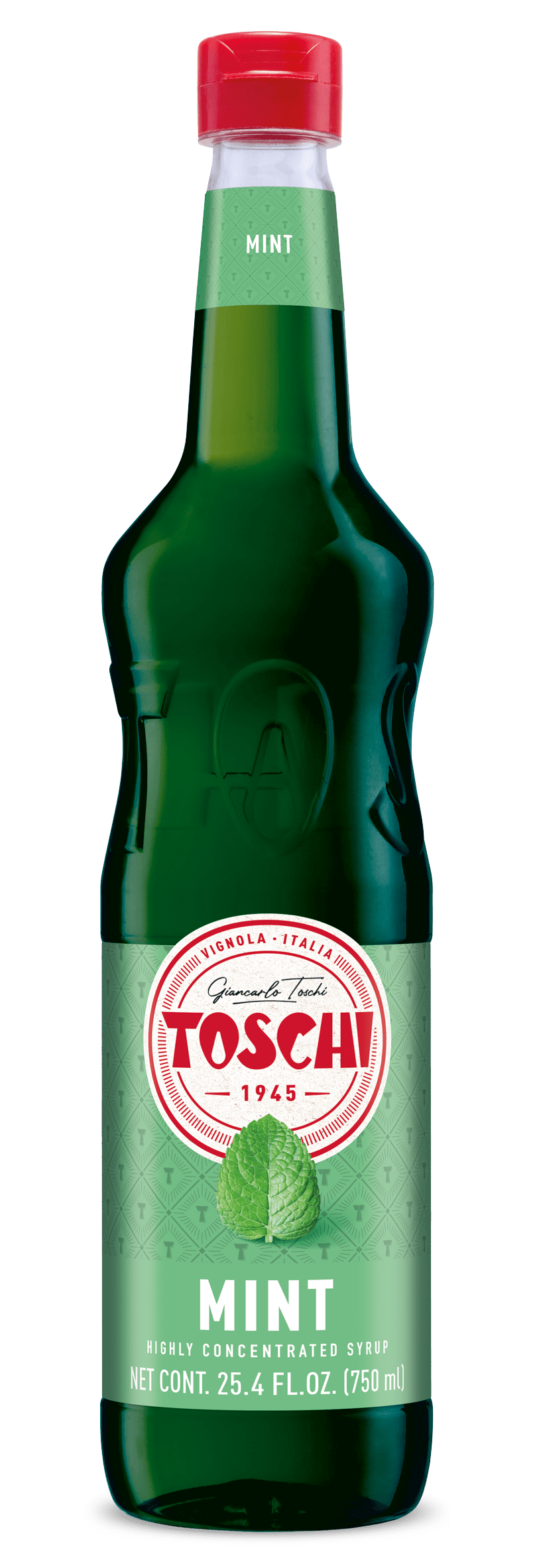 Toschi Mint Syrup, 750mL (25.4 oz) [Pack of 6]