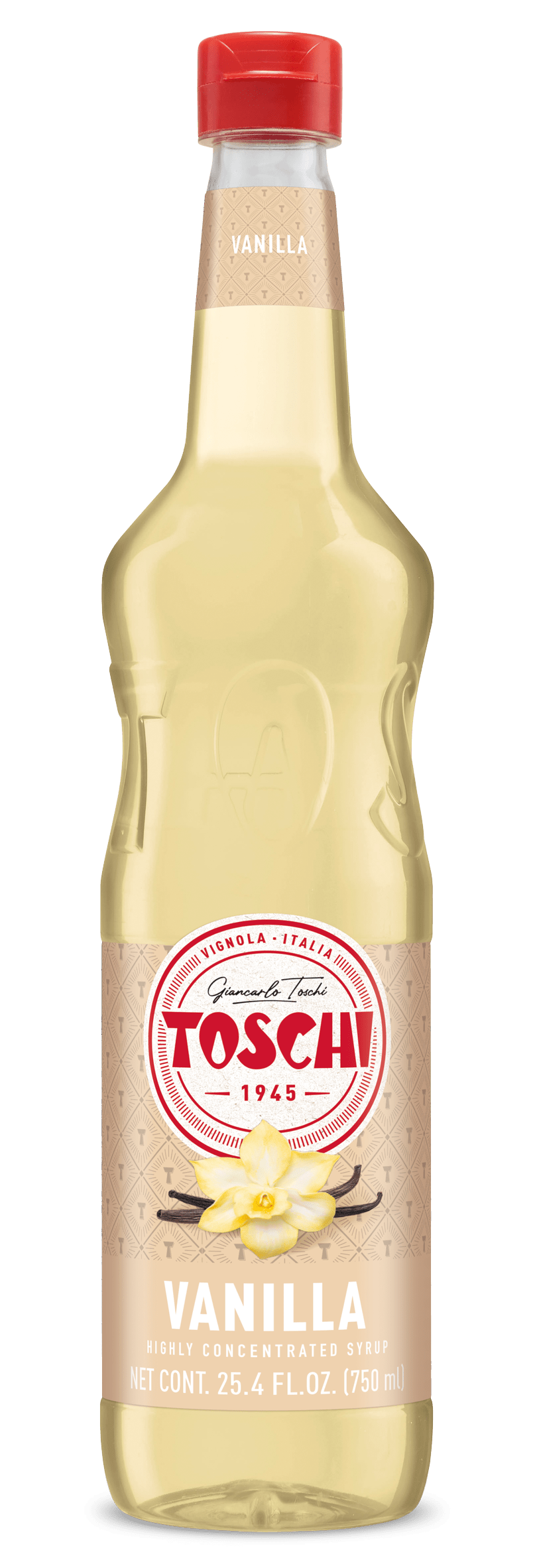 Toschi Vanilla Syrup, 750mL (25.4 oz) [Pack of 6]