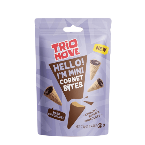 Trio Move Mini Cornet Bites with Dark Chocolate, 2.65 oz Supermarket Italy 