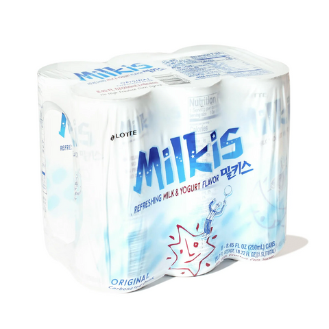 Lotte Milkis Refreshing Milk and Yogurt Flavored Drink, 8.45 oz [Pack of 6] [5 Per case]