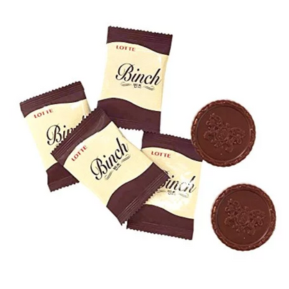 Lotte Binch Half Chocolate Half Biscuit Multi Pack Cookies, 7 oz [Pack of 16]
