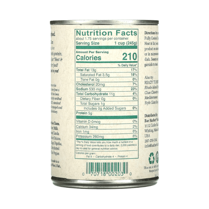 Bar Harbor New England Clam Chowder, 15 oz Pantry Bar Harbor 