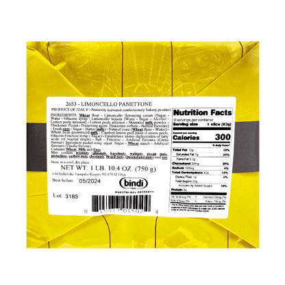Bindi Limoncello Panettone, 1.65 lb. (750 g) Sweets & Snacks Bindi 