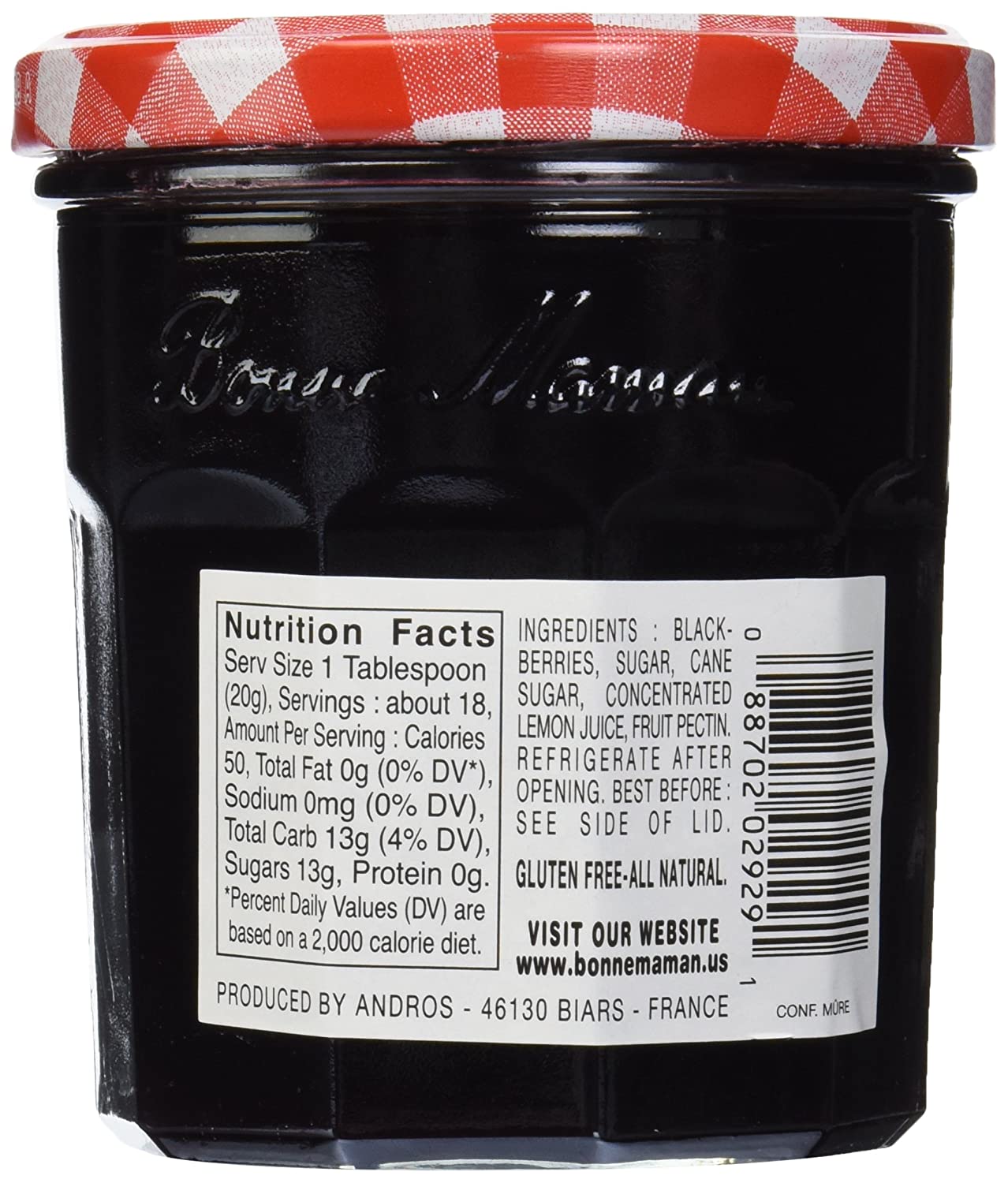 All-natural blackberry jam from France.