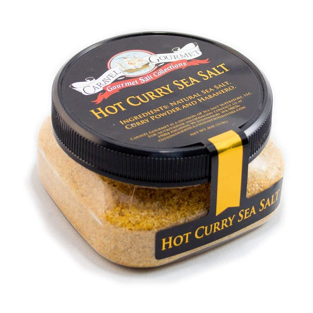 Caravel Gourmet Hot Curry Sea Salt, Stackable Jars, 4 oz Pantry Caravel Gourmet 