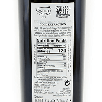 Castillo de Canena Arbequina Extra Virgin Olive Oil, 16.9 oz Oil & Vinegar Castillo de Canena 