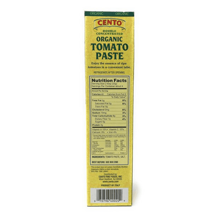 Cento Organic Double Concentrated Tomato Paste Tube, 4.56 oz Sauces & Condiments Cento 