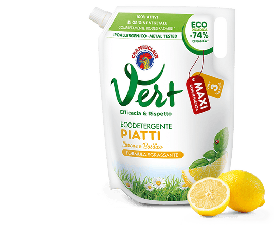Chanteclair Vert Lemon and Basil Eco-Cleaner Refill for Dishes, 50.7 oz Home & Kitchen Chanteclair 