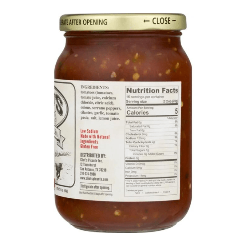 Clint's Texas Salsa Hot, 16 oz Sauces & Condiments Clint's 