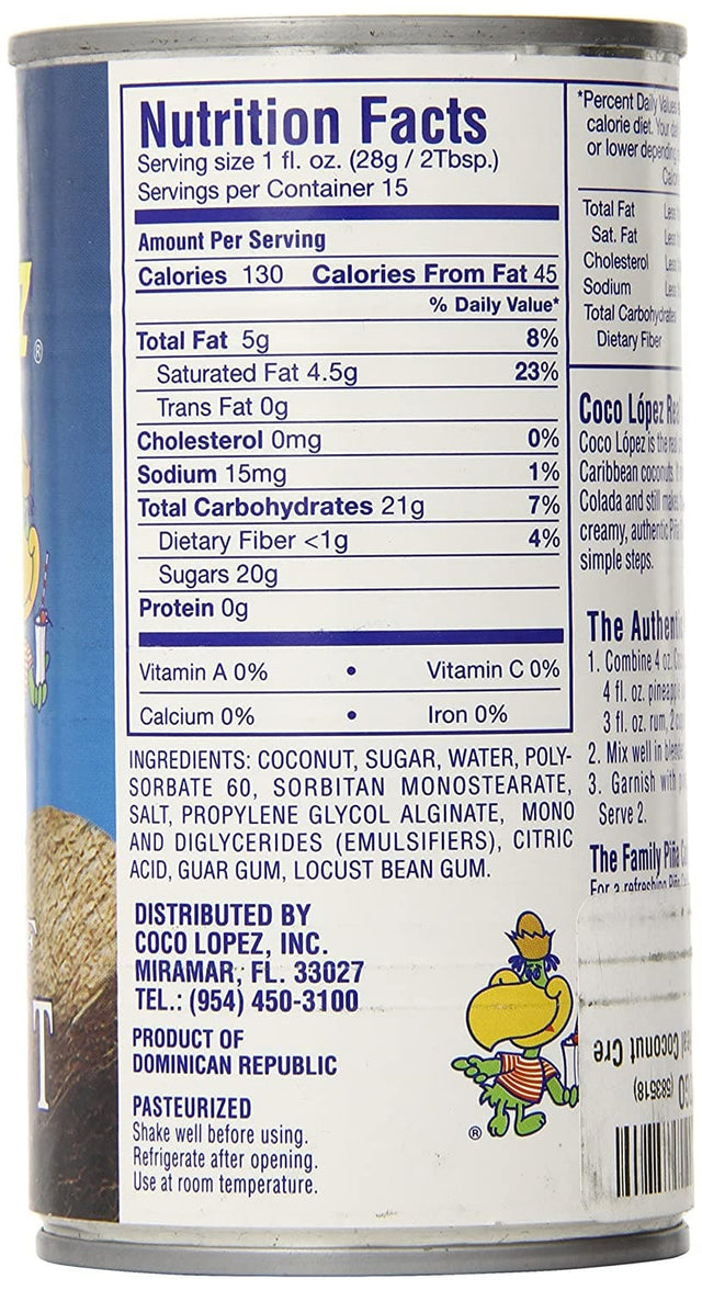 Coco Lopez Real Cream of Coconut, 15 oz | Wholesale – International ...