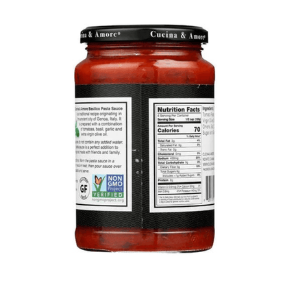Cucina & Amore Basilico Pasta Sauce, 16.8 oz Sauces & Condiments Cucina & Amore 