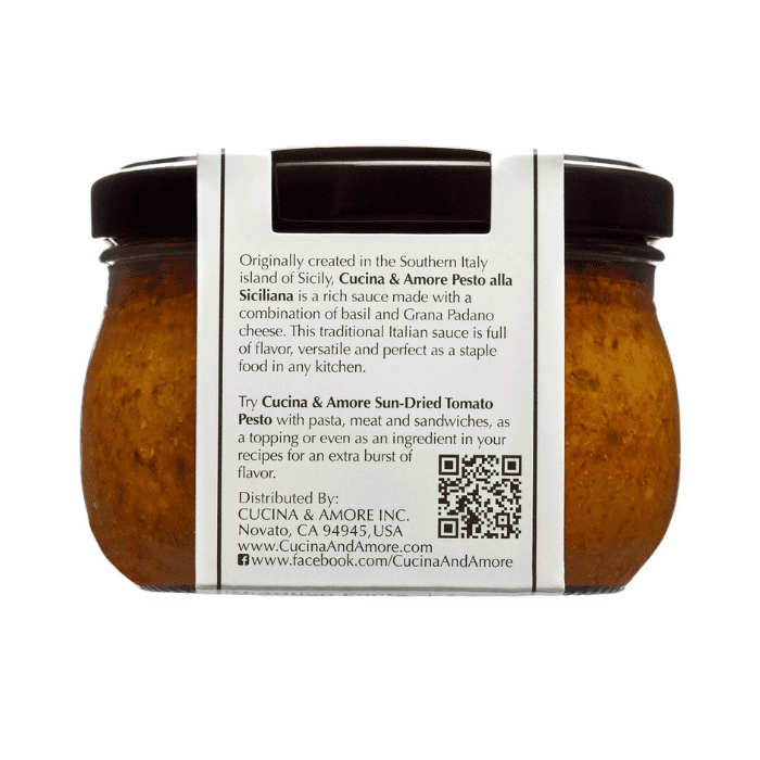 Cucina & Amore Pesto Alla Siciliana Sun Dried Tomato Pesto, 7.9 oz Sauces & Condiments Cucina & Amore 