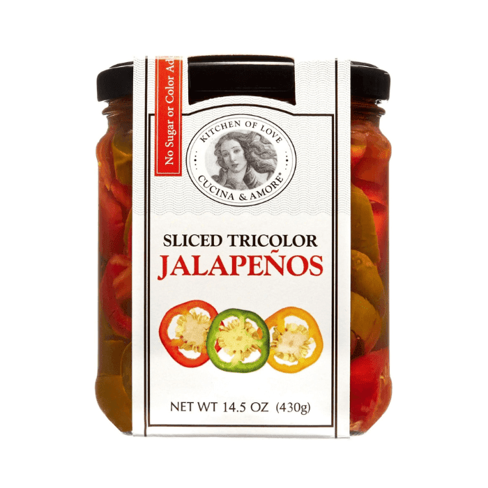 Cucina & Amore Tricolor Jalapenos, 14.5 oz Fruits & Veggies Cucina & Amore 