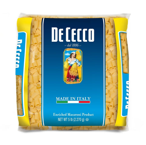 De Cecco #26 Mezzi Rigatoni Bulk Pasta, 5 lbs